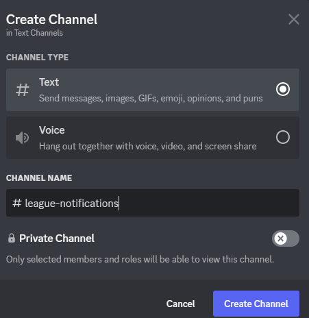 Discord Create Channel Name